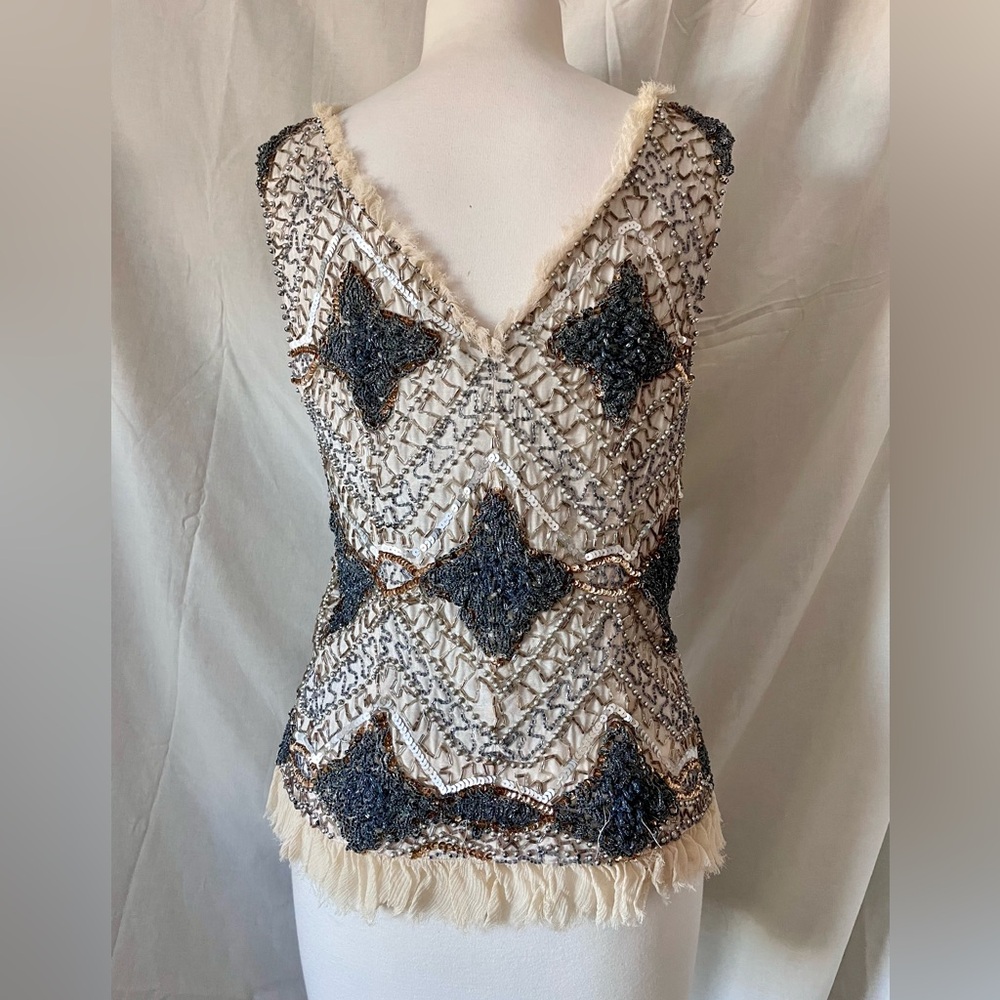 Birger et Mikkelson Night Heavily Beaded Shell sz 42 - Picture 7 of 9